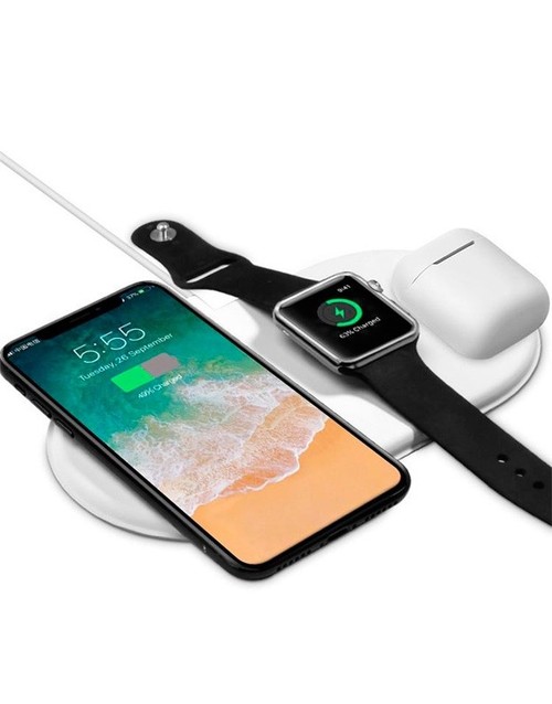 DEVIA Cargador Inalámbrico 3 En 1 Iphone/Airpods/Apple Watch TRIO PAD