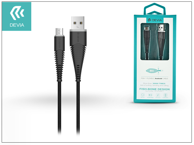 DEVIA Cable &quot;FISH&quot; reforzado USB a Micro USB 1,5 Metros